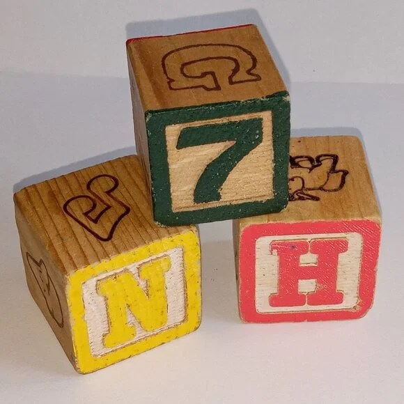 ๐ฏ 10 for $12 / 3 Vintage Toy Wooden Baby Play Blocks - Picture 4 of 6